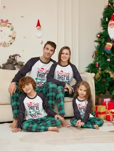 Funny Christmas Pajamas Set for Family, Dear Santa Design, Soft Stretch Fabric, Casual Fit, Perfect for Holiday Photoshoots