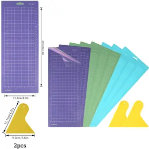 8PCS Cutting Mats, 30.5 X 11.4 Cm, Self-Adhesive Cutting Mat Plotter, PVC Plotter Mat Accessories, Engraving, DIY Project