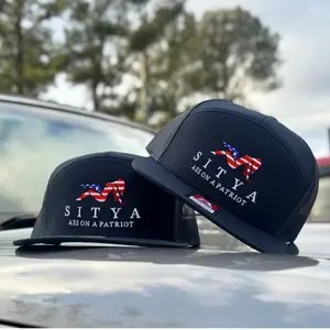 SITYA Ass On A Patriot Trucker Hat, Funny Patriotic Snapback Cap, Embroidered USA Flag Mesh Hat, Adult Humor Flat Bill Hat, Gift for Him