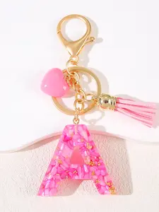 1PC/Cute Letter Heart Keychain Accessories Tassel Decor Key ring chain pendant Car Keys for Women Girls Fashion key chain Accessories for Bag Decoration