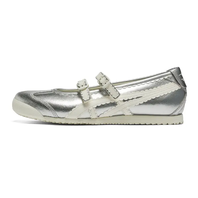 Onitsuka Tiger Women's Mexico 66 TGRS Classic Casual Shoe, Silver Cream Sports Footwear, Walking Shoes, Breathable, Rubber, Mesh, Classic Midsole, Casual Wear, Retro Runners, Moderate Arch Support