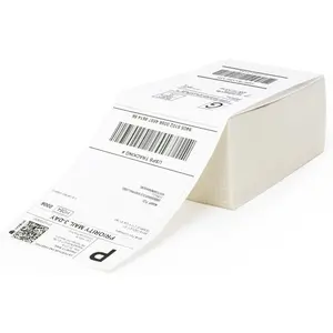 4" x 6" Direct Thermal Labels - Perforated  - Compatible with Zebra & Rollo Printer - Commercial Grade Shipping (500 Fanfold Labels)