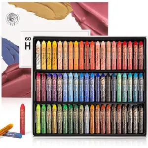 Oil Pastel, 60 Vibrant Colors Soft Oil Pastel Set, Creamy texture Easy to Blend Oil Pastels professional,  Heads Oil Pastels for Artists, Painting, Drawing, Beginners