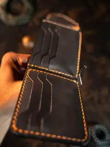 Handmade Leather Wallet, Money Clip, Men's Leather Wallet, Hand Stitched Hand Waxed Burnished Edges, Valentines Gift For Boyfriend, Birthday Gift, Anniversary Gift For Husband