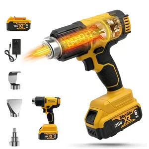 Mamidw Cordless Hot Air Gun, 350w Quick Heating Welding Tool, 122°f-1022°f Adjustable Temperature, 3 Nozzles, DIY Craft Supplies