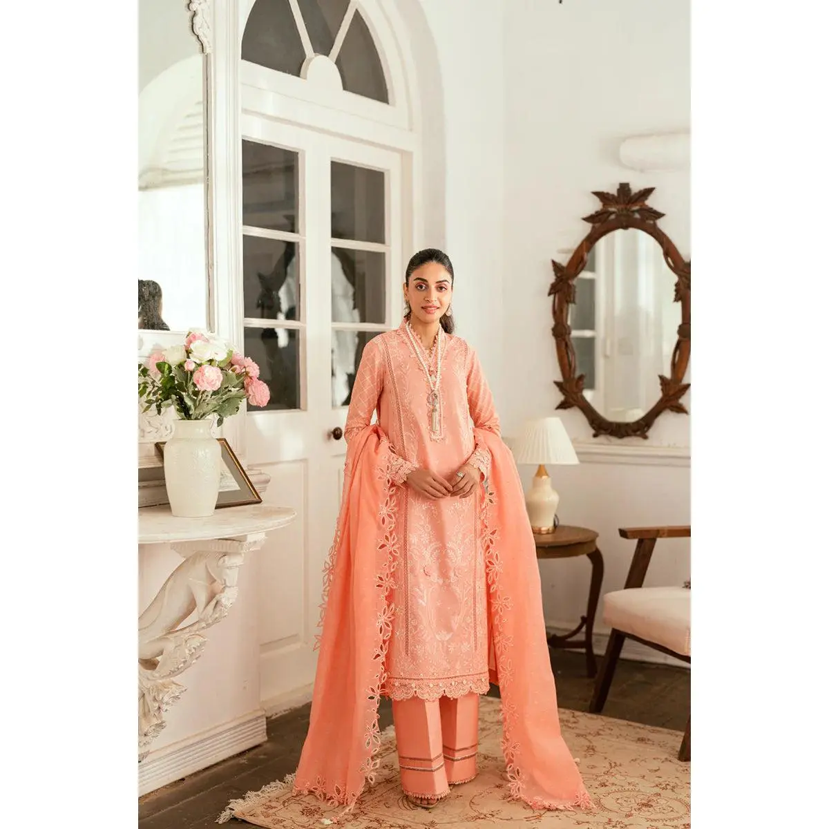 Qalamkar - SB-12 Jafa 3 Piece Embroidered Lawn