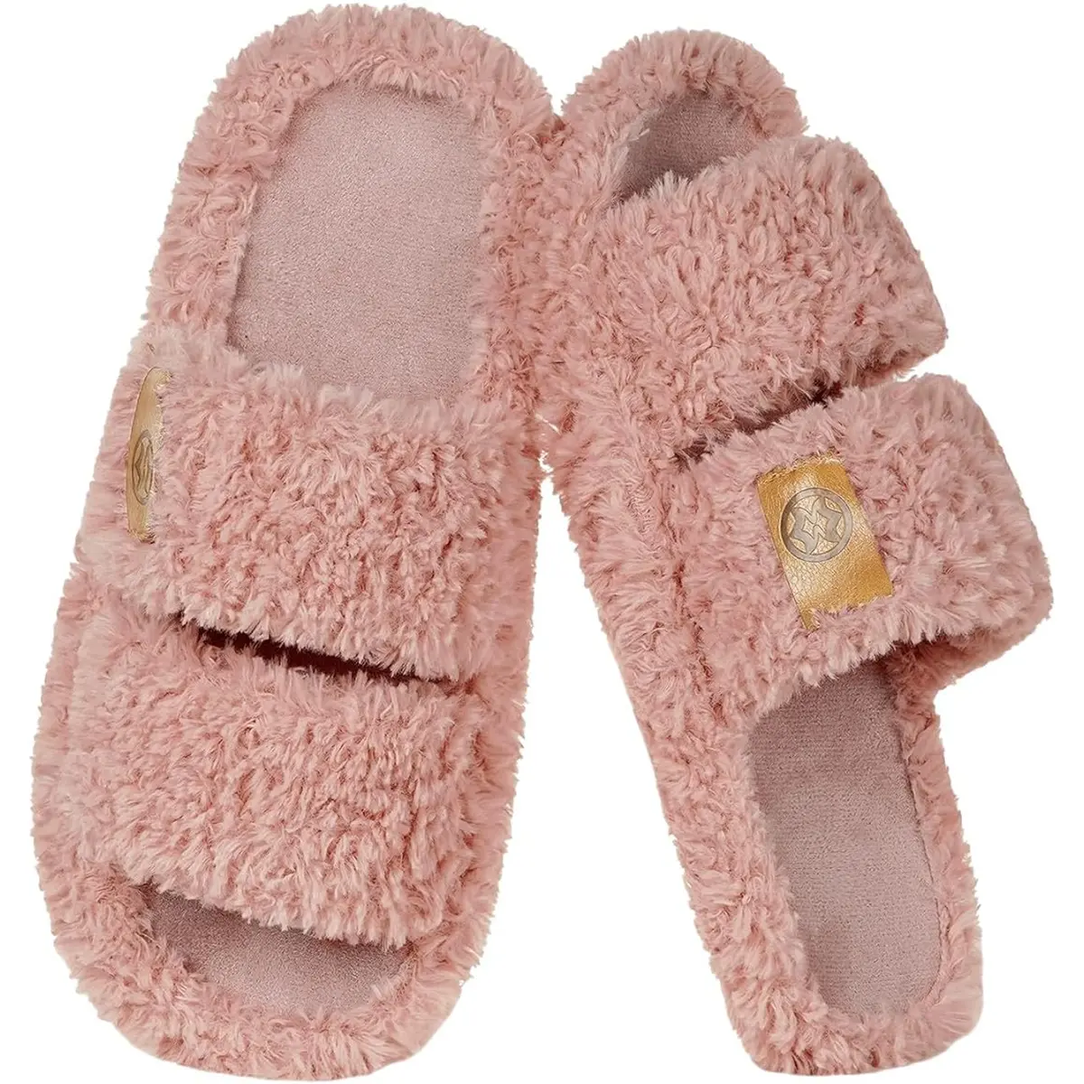 Women's Cozy Slippers Slip On Open Toe House Slippers for Women Indoor Arch Support Anti-slip Shoes Lightweight Winter House Bedroom Shoes with Plush Faux Fur Upper and Thermoplastic Rubber Sole Flipflop Slide