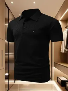 FRAN flag men's quick drying elastic golf polo shirt | polyester spandex blend | moisture wicking basic style quick drying multi-color optional | multi scene wearing casual and versatile