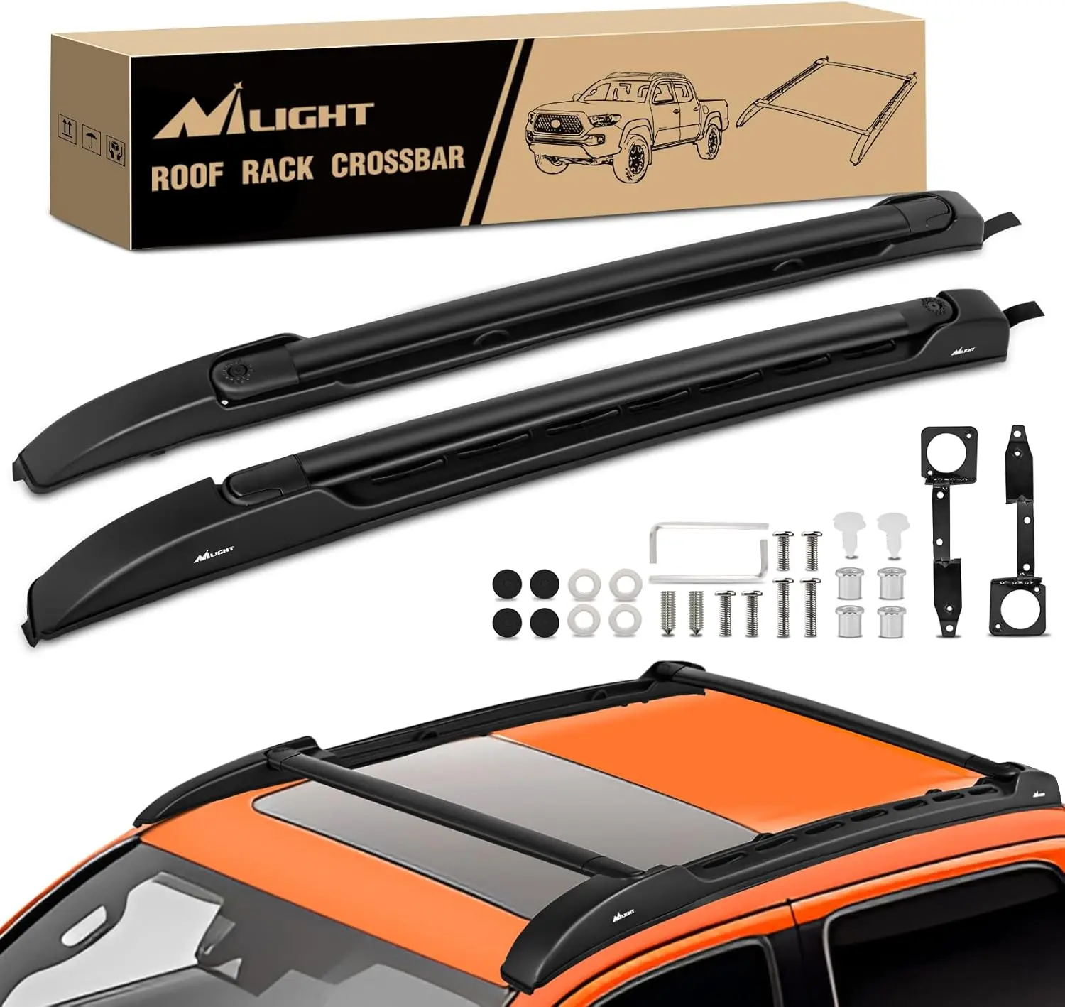 Nilight Aluminum Roof Rack Cross Bars - Fit for Toyota Tacoma Double Cab 2005-2023, Car Accessories for Cargo Carrier, Luggage, Bike