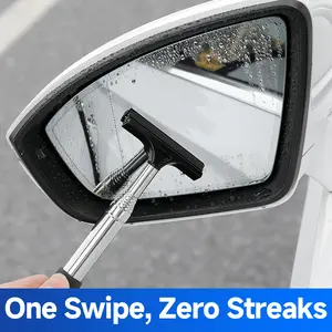 Multifunctional Extendable Car Rearview Mirror Water-Wiper Tool, Rain Visor, Window Washer, Front Windshield Cleaning Brush for Rain Protection
