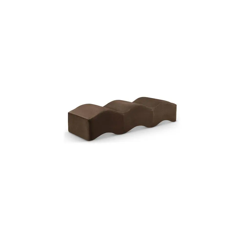 Wave Brown Velvet Bench
