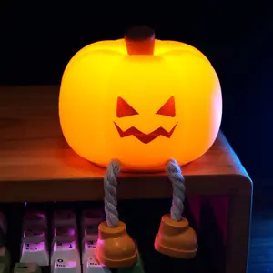 Night light for Kids Lamp,Soft Silicone Cute Pumpkin Night light, Dimmable LED Warm Lamp for Room,Halloween Christmas Easter Funny gifts for Women and Kids,Funny Bedroom Decor Cute Room Decor Toy