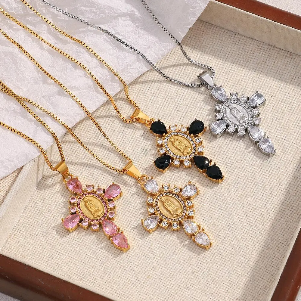 Women's Cross Necklace, Elegant Pendant Necklace Fashion Jewelry for Women, Trendy Layered Necklace Gift Women's Jewelry