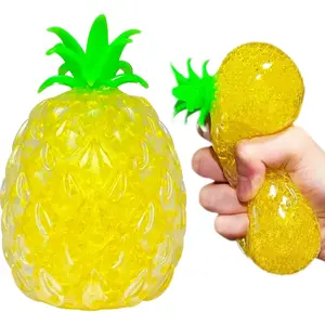 Pineapple Squishy Stress Balls (1 Pack) Stretchy Fruit Stress Squeeze Toys for Kids and Adults, Squish Sugar Ball Squishy Toys, Ideal for Relax, Focus, Christmas Decoration, Easter Basket Stuffers