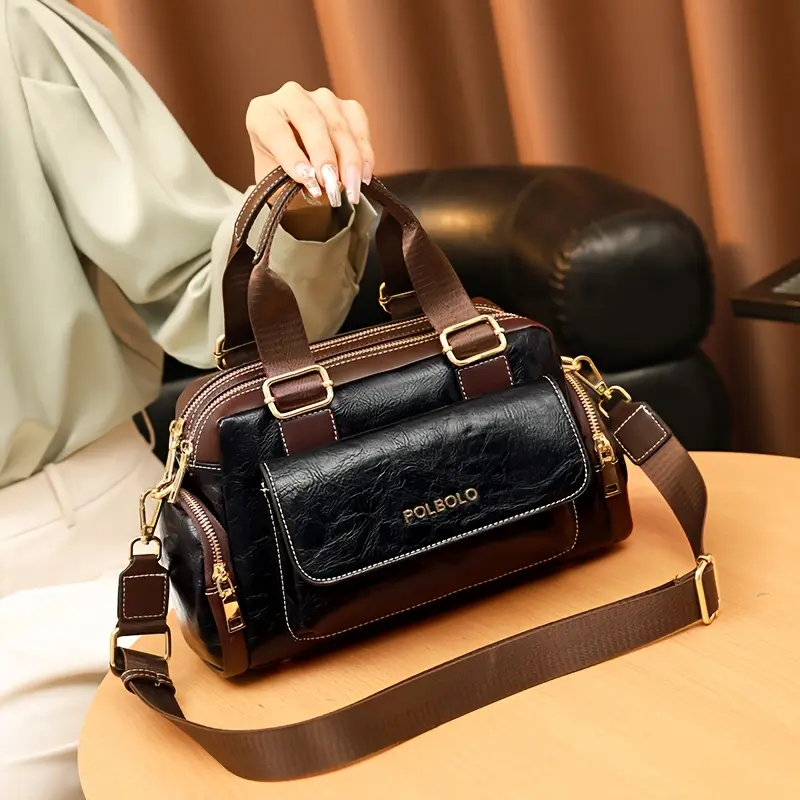 POLBOLO 2025 Retro Boston Crossbody Bag for Women - Adjustable