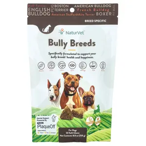 NaturVet Bully Breeds, For Dogs, Hickory Smoked Bacon, 50 Soft Chews, 8.8 oz (250 g)