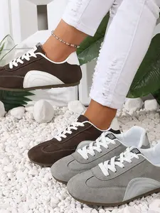 Women's Breathable Mesh Sneakers, Low-Top Fashion Casual Shoes, New Style Lace-Up Design, Comfortable Sporty Trainers