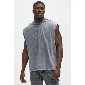 Relaxed Vintage Wash Heavyweight Muscle Tee - Grey/Smoke