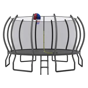 [MothersDayGift]VanAcc 8FT 10FT 12FT 15FT 14FT 16FT Outdoor Trampoline with Enclosure Net and Ladder, Recreational Trampolines for Kids and Adults, Quick Connect Frame, ASTM Approval#SummerVibes