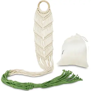 Macrame  Hangers Wall Planter - Green Ombre 48 Inch, for Indoor or Outdoor,   Rope   Holder with Tassel for Flower Pots and  Modern Boho  Decor