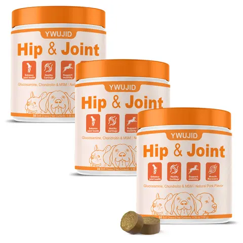Dog Hip & Joint Support Chews | Contains Glucosamine, Chondroitin, MSM, and Omega-3 | Soft Chews | Suitable for Dogs of All Ages