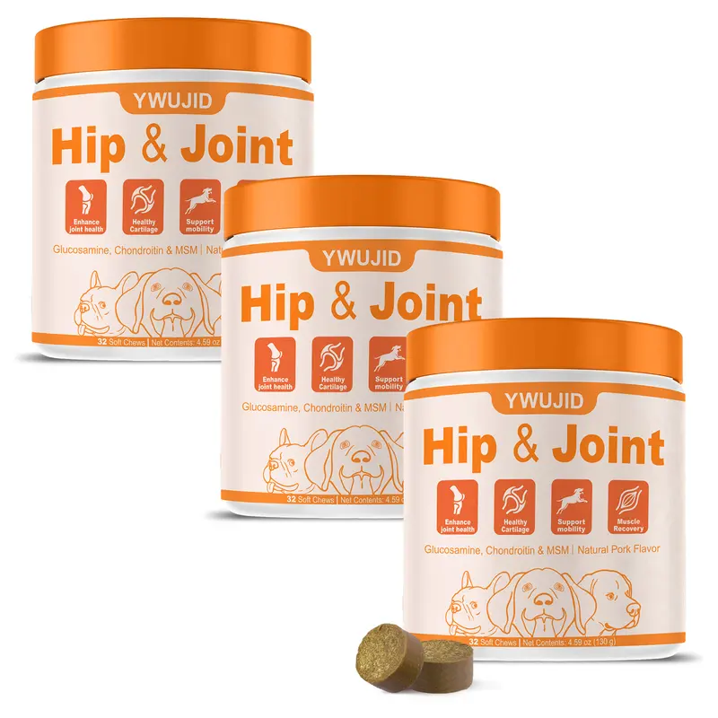 Dog Hip & Joint Support Chews | Contains Glucosamine, Chondroitin, MSM, and Omega-3 | Soft Chews | Suitable for Dogs of All Ages