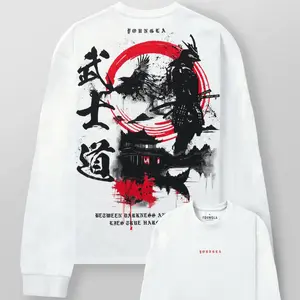 Younglaa Bushido Samurai Graphic Tee, Hoodie, LongSleeves Sweatshirt, Casual Clothing, Japanese Style Unisex Soft Cotton Menswear Men Gifts