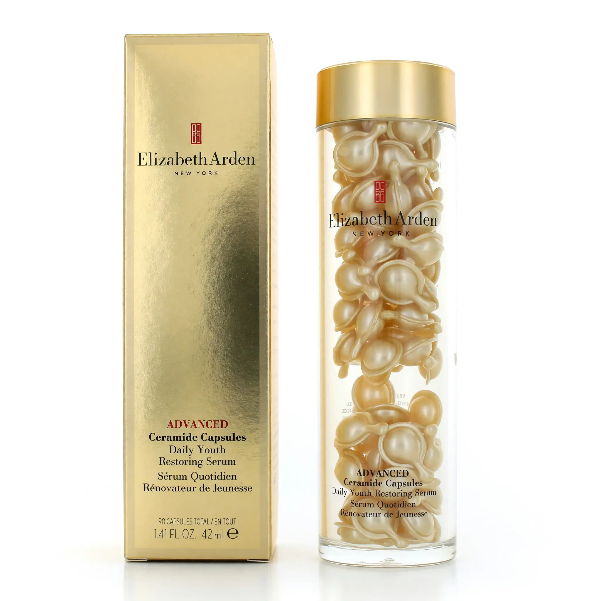 Elizabeth Arden Ceramide Youth Restoring Serum Capsules - 90 Daily Fragrance-Free Anti-Aging Repair Serum Capsules