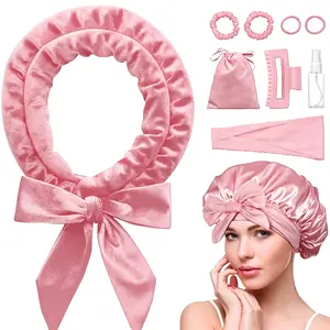 Heatless Curls No Heat Curling Rod with Satin Sleep Bonnet for All Hair types