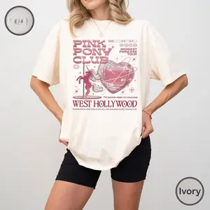 Pink Pony Club Comfort Colors Shirt – Chappell Roan Inspired Tee – Midwest Princess Tour Style – Sapphic Lesbian Fan Shirt – Full Size Unisex Music Top
