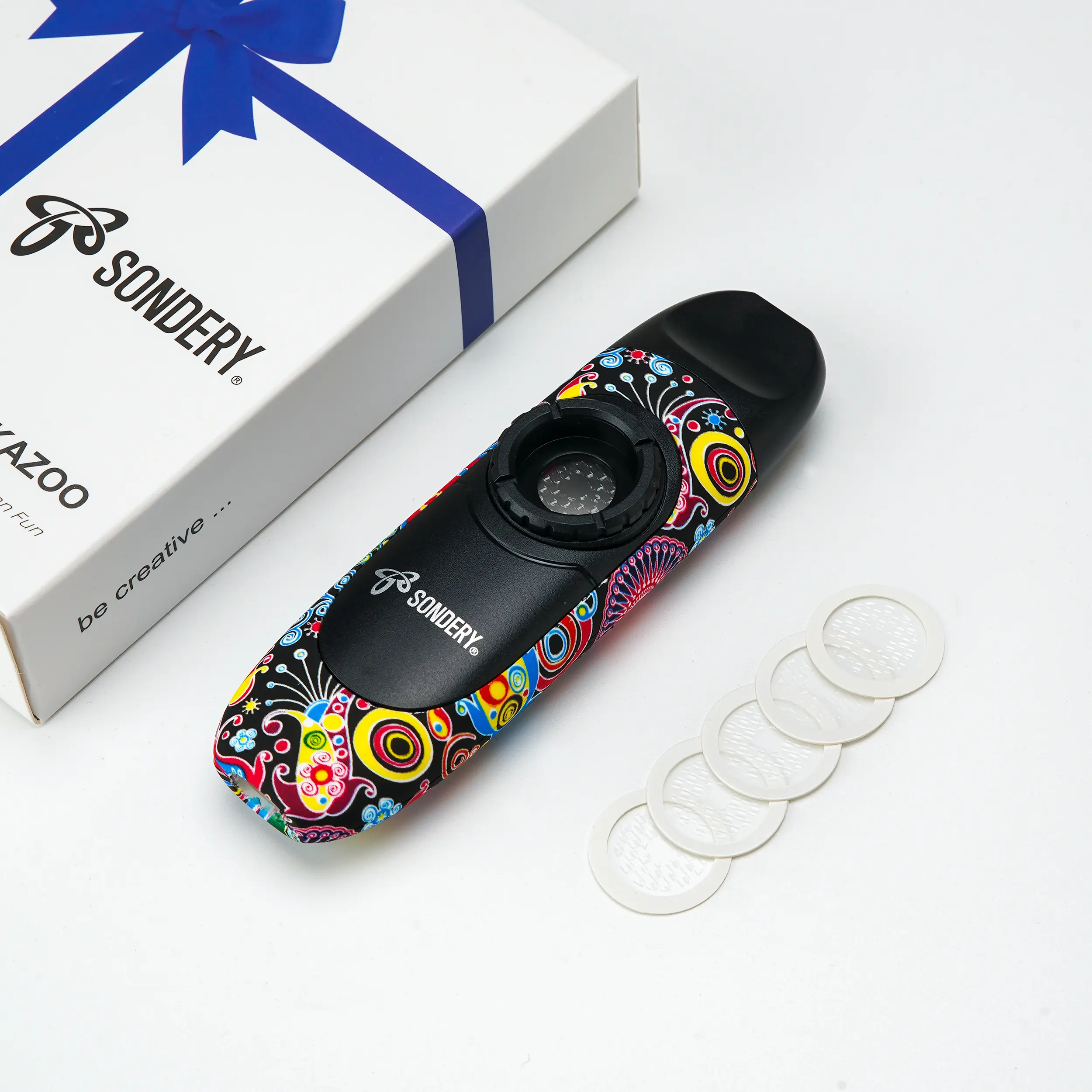 Sondery Professional Kazoo Wind Instrument with 5 Membranes, Lanyard and Pouch