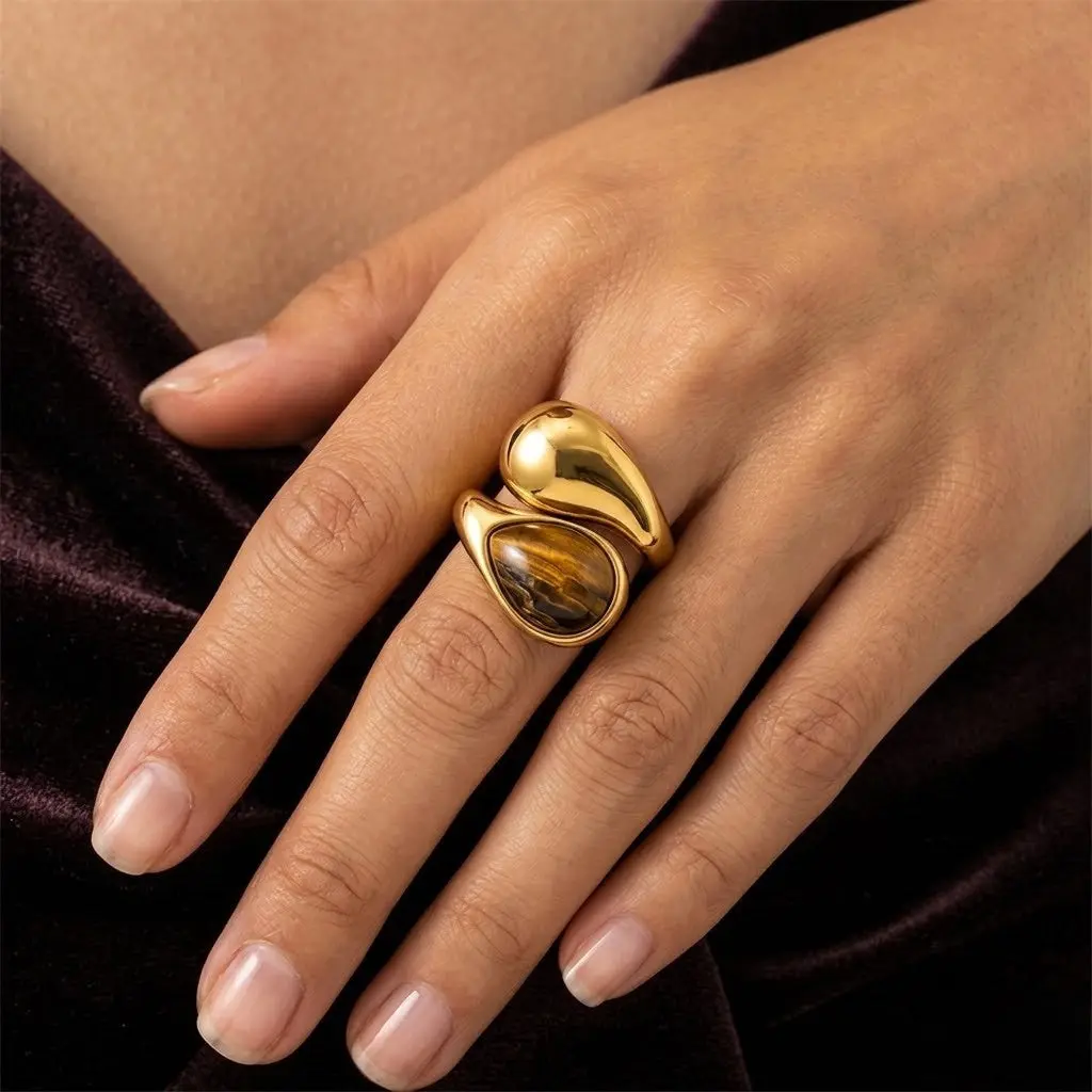 Molten Teardrop Ring