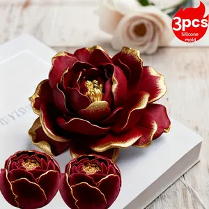 3 Romantic 3D Flower Silicone Molds - Reusable High Quality Flower Shaped Molds, Suitable for Aromatherapy Candles, Handmade Soap, Resin Making - Birthday, Valentine's Day&Mother's Day Gifts, Exquisite Petal Design, Exquisite Craftsmanship