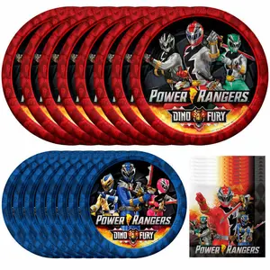 Power Rangers Birthday Supplies Tableware Starter Set for 24 Guests