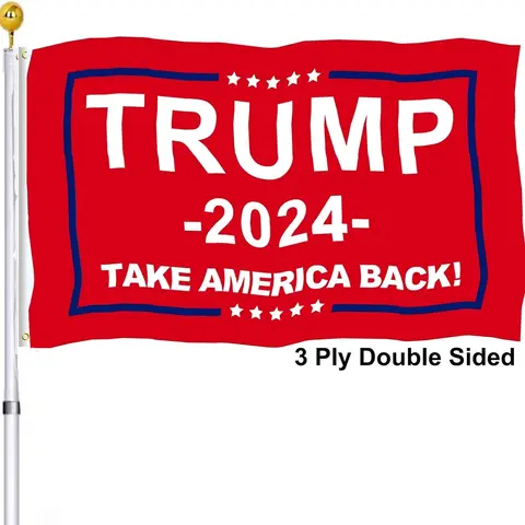 ARROGO 2024 Trump President MAGA 3x5ft Tail Flag, 3-Ply Heavy-Duty Polyester Double-Sided Print Banner, Fade-Resistant, Heat-Resistant, Anti-Wind, Copper Buckles, 4-Thread Tail, Indoor/Outdoor Home Wall Decor Election Hanging Backdrop
