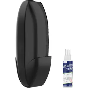 Replaceable Dry Erase Eraser, Double-Sided Whiteboard Eraser with  Holder, Precision-Point Glass Board Wiper for Classroom,  and Office (Whiteboard Cleaner Included), Black