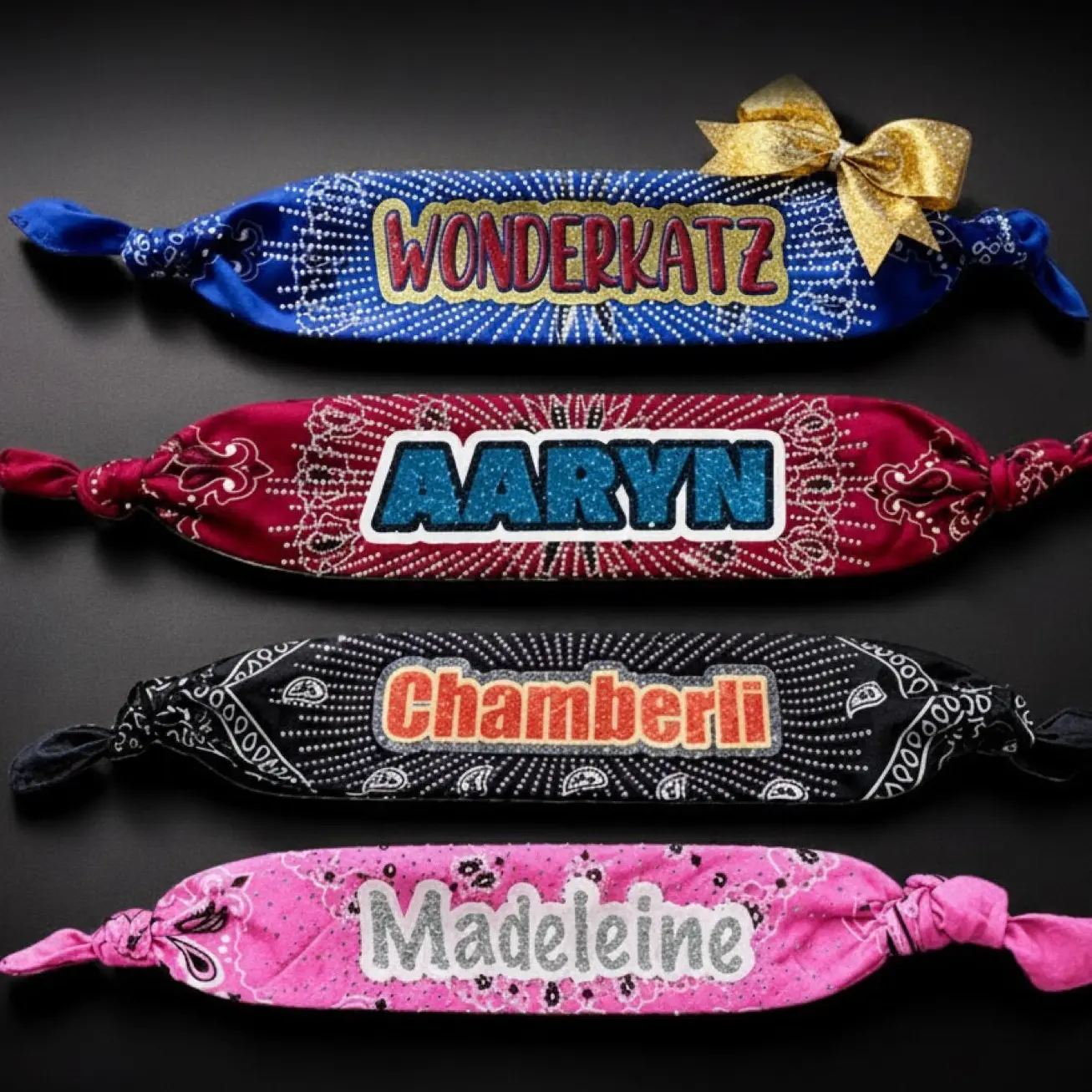 Rhinestone Spirit Bandana, Cheerleading Fashion Accessory