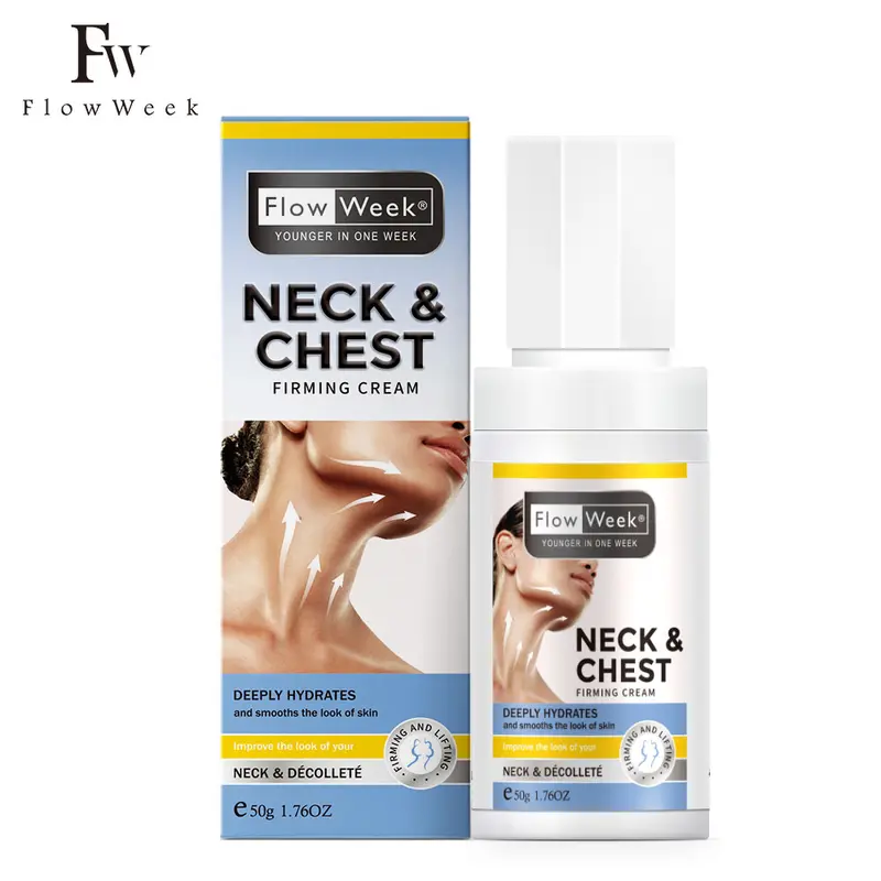 FlowWeek 50G Neck & Chest Firming Cream Tighten & Smooth Skin Preservative-Free Deep Moisturizing For All Skin Types With Collagen & Niacinamide Lifting Sagging Skin Shrink Pores recovery  cream