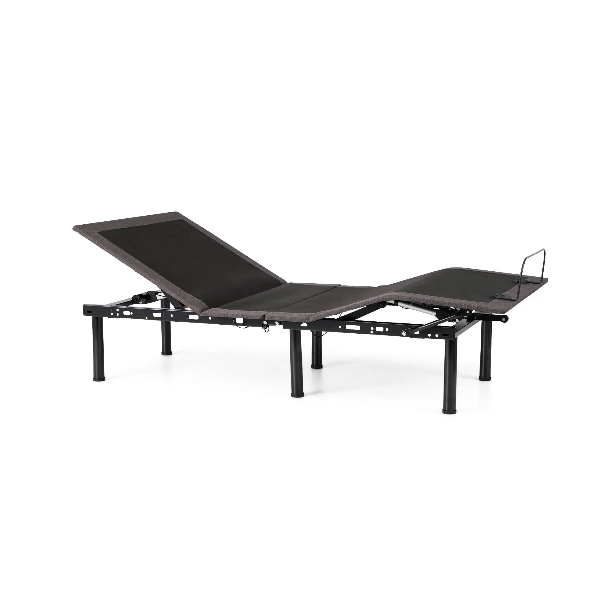E255 Adjustable Upholstered Bed Frame - 12-in Legs, 0 Clearance, 750-pound Weight Capacity, Remote Control, Easy Setup, Modern Thin Design, Programmable Positions, Folds in Half, Assembly Required
