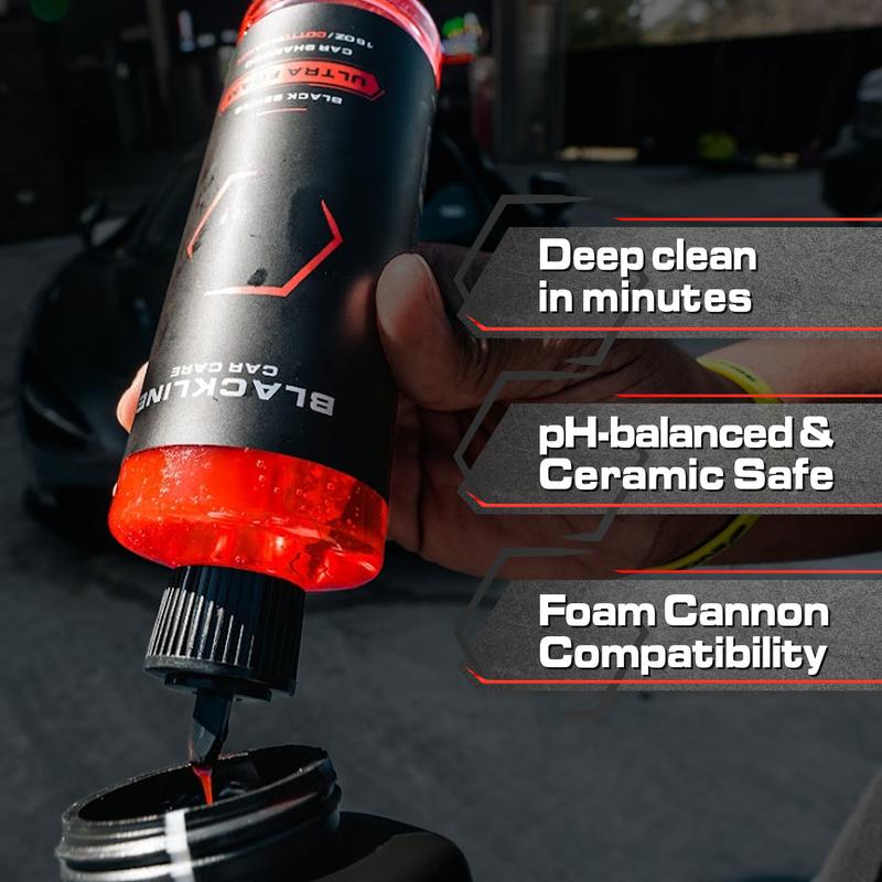 BLACKLINE® ULTRA FOAM - High-Foaming pH-Neutral Car Soap - Perfect for Foam Cannons & Bucket Washes, Green Apple Scent, Safe on All Vehicle Finishes