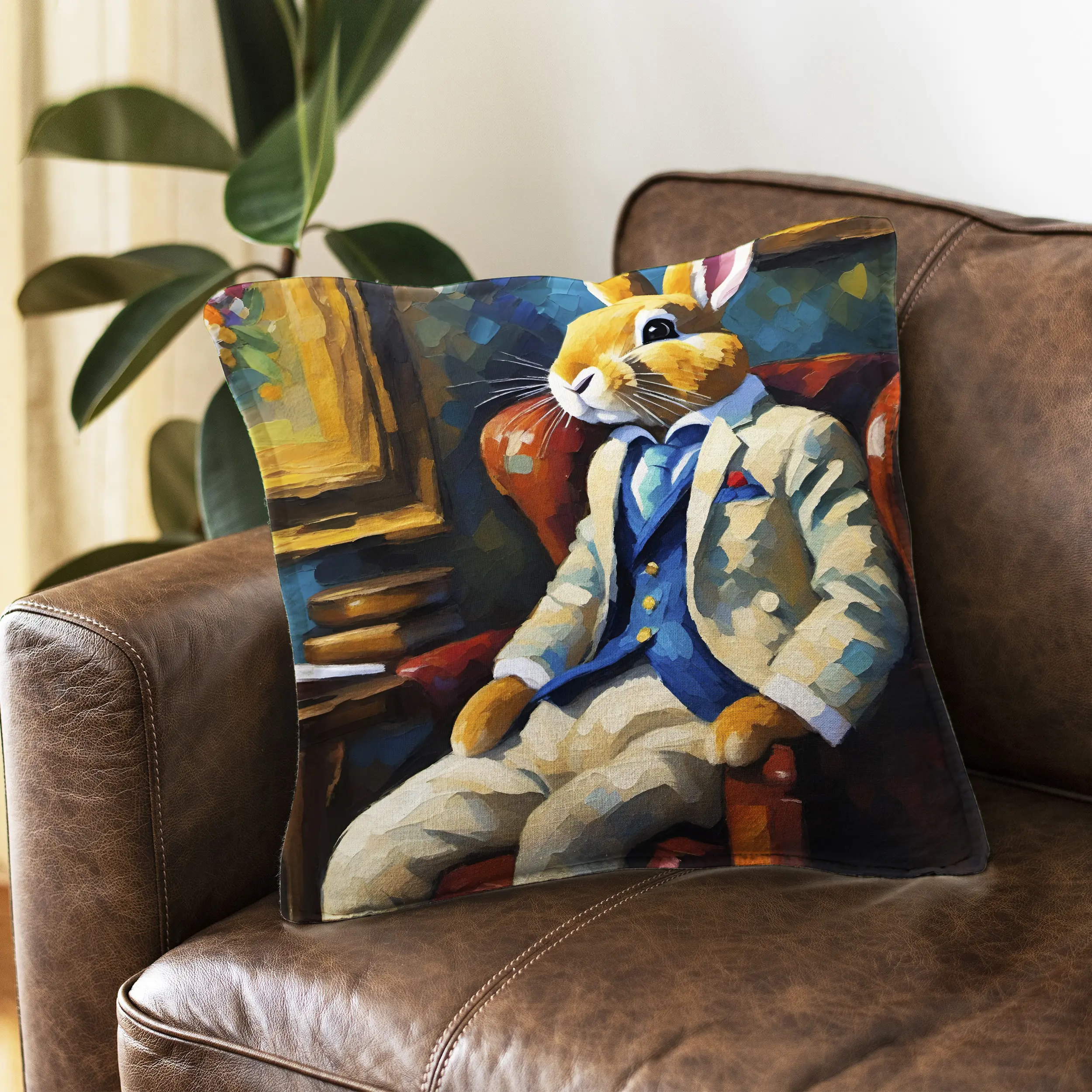 PS Prep Brooklyn Brownsville Bunny Cushion, Soft Furnishing Accessory, 18X18 snuggler pillows 90s