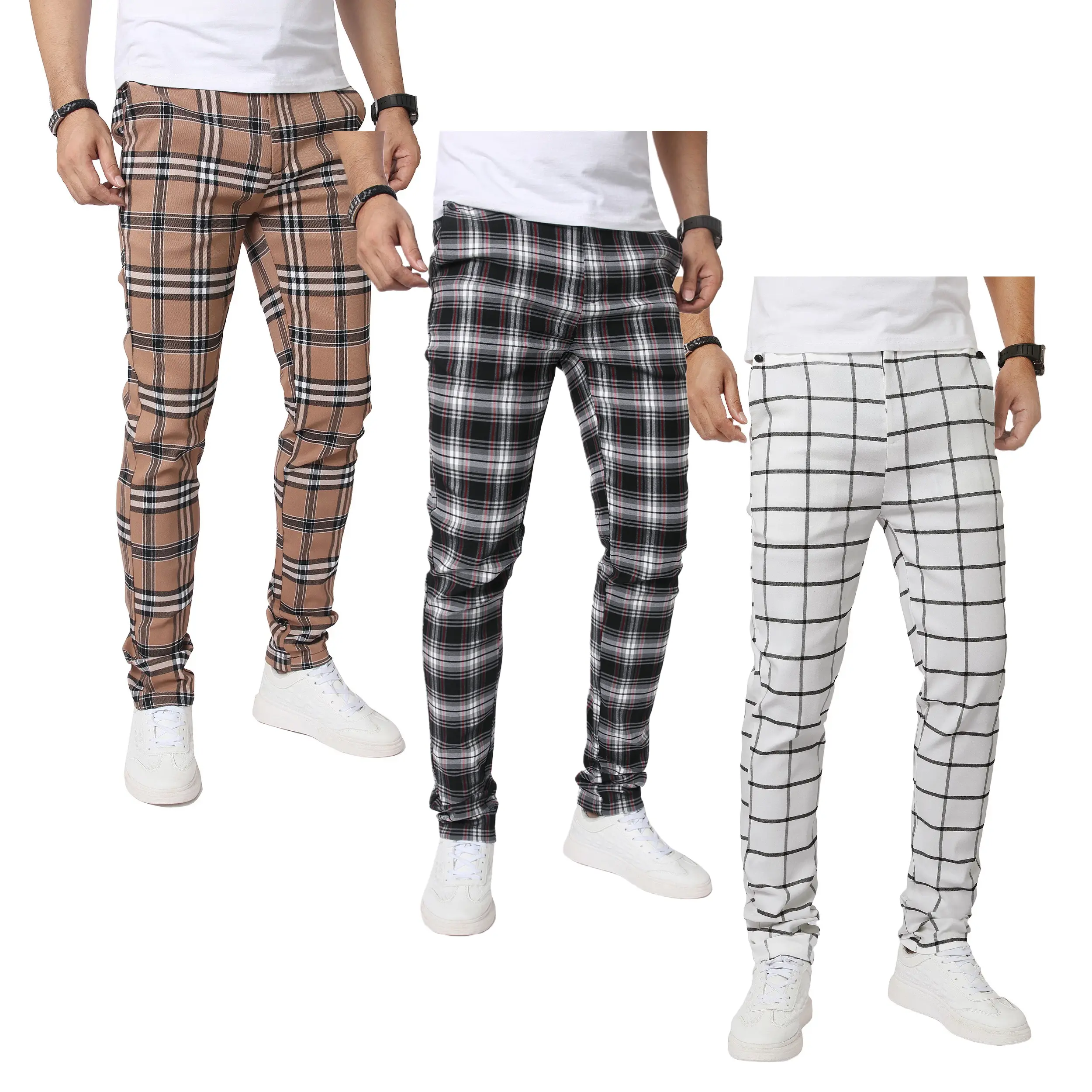 (3 Pack)Light Brown-Black Red-White