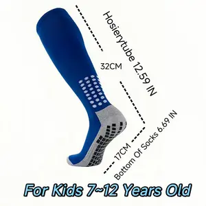 2pcs Youngsters' Soccer Socks - Anti-Slip, Thickened Towel Bottom for Enhanced Grip, Breathable & Sweat-Absorbing Knee-High Football Socks for Boys & Girls, All Seasons, Multiple Colors (Blue, Black, White, Red, Yellow, Orange, Gray), Outdo