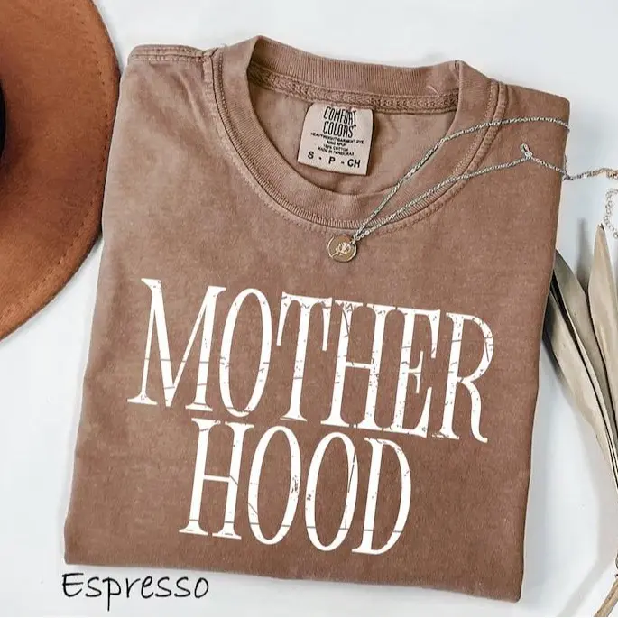 Comfort Colors Mother Hood shirt, trendy mama tee with oversized graphic, perfect for mom life, stylish and comfy, great Mother’s Day gift or everyday wear