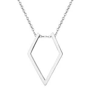 Geometric Ring Holder Necklace: Women Stainless Steel Triangle Pendant for Wedding Engagement Rings Practical Gift for Nurses Doctors Modern Versatile Accessories Minimalist Chain