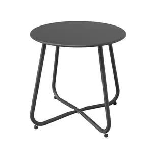 GRAND PATIO Outdoor Side Table, 18-inch Small Round Side Table with Adjustable Feet, Elegant Patio Furniture for Balcony Porch Deck Poolside