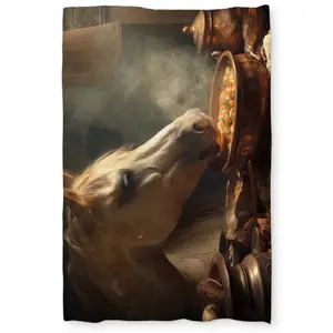 MWW C1DCTXLW5R3I0X Horse Graphic Motif Duvet Cover - White, Twin Extra Long Size, Comfortable, Machine-Washable Bedding Linen for Stylish Home Decor, Comfortable Duvet Covers, Graphic Duvet Covers