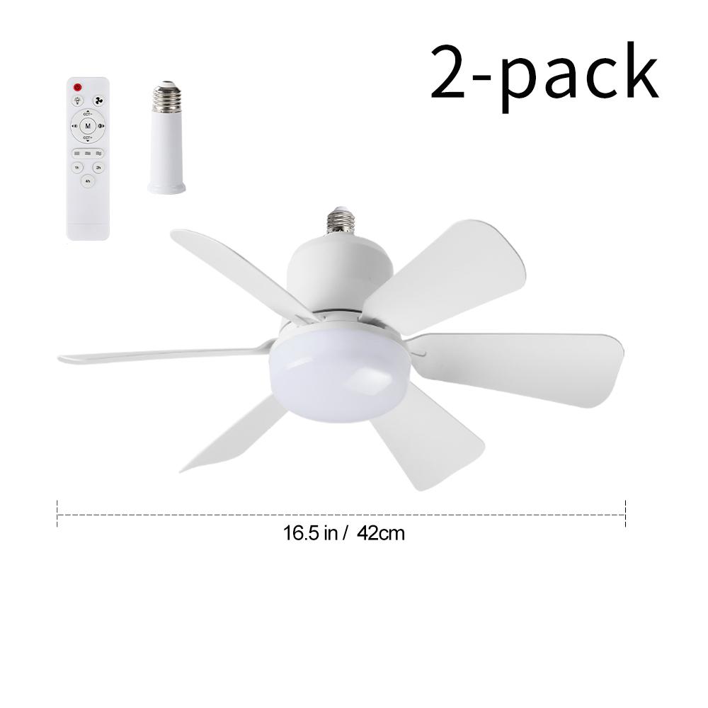 3-in-1 Socket Fan Light with Remote - Easy Install Ceiling Fan with Dimmable LED for Bedroom, Kitchen & Garage | No Wiring Needed