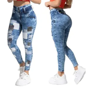 W64-259 Buttlifting Colombian Jeans Fashion Fit Womenswear