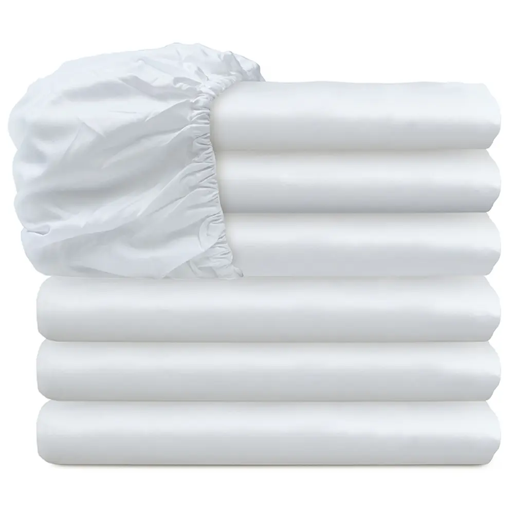 Glarea Fitted Sheets Only - Deep Pocket Sheets Bulk 6 Pack for Home, Air Bnb Essentials, Massage Table, Hospital Bed - Made of Microfiber Fabric for Soft Feel